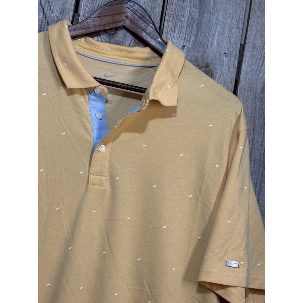 Nike‎ Dri-FIT Polo Shirt XL Orange Micro Dot Golf Performance Standard Fit